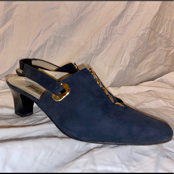 Blue Vintage Kitten heel from Italy - Picture 3 of 3